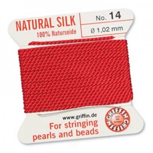 Griffin Silk Bead Cord Red 1.02mm - 2m