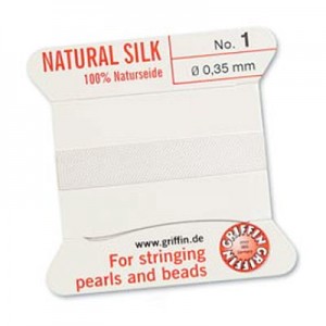 Griffin Silk Bead Cord White 0.35mm - 2m