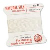 Griffin Silk Bead Cord White 0.7mm - 2m