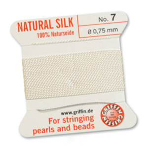 Griffin Silk Bead Cord White 0.75mm - 2m