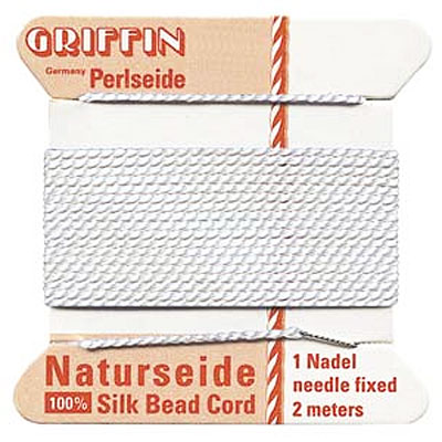 Griffin Silk Bead Cord White 0.9mm - 2m