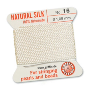 Griffin Silk Bead Cord White 1.05mm - 2m