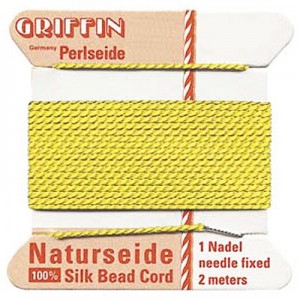 Griffin Silk Bead Cord Yellow 0.3mm - 2m