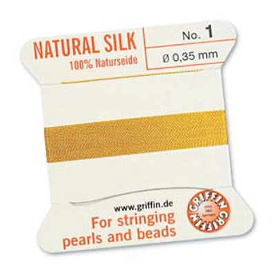 Griffin Silk Bead Cord Yellow 0.35mm - 2m