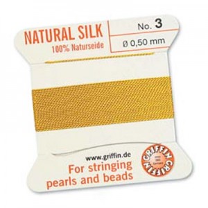 Griffin Silk Bead Cord Yellow 0.5mm - 2m
