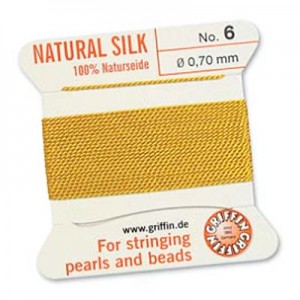 Griffin Silk Bead Cord Yellow 0.7mm - 2m