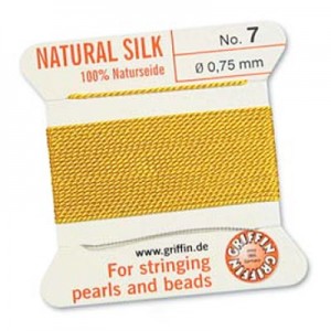 Griffin Silk Bead Cord Yellow  0.75mm - 2m