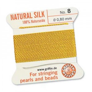 Griffin Silk Bead Cord Yellow 0.8mm - 2m