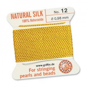 Griffin Silk Bead Cord Yellow 0.98mm - 2m