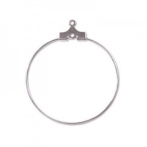 Beading Hoop 30mm W/ Hole Silver Plate-144개