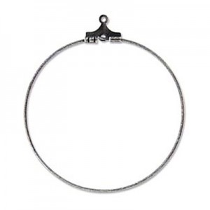 Beading Hoop 40mm W/ Hole Ant Silver Plate-144개