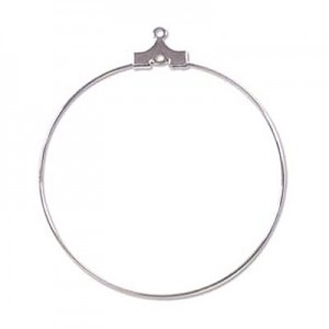 Beading Hoop 40mm W/ Hole Silver Plate-144개