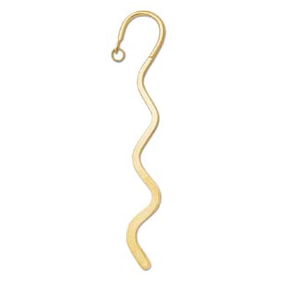 Bookmark Squiggle W/ring 6in Gld Plt - 6개