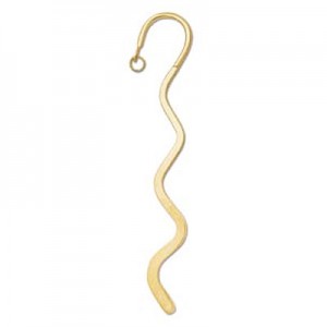 Bookmark Squiggle W/ring 6in Gld Plt - 6개