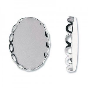 Bezel Cup Oval 19*14mm(은도금)-18개