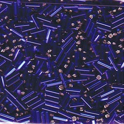 Bugle Bead Japanese Silver-lined Sq Dk Blue 6mm- 250g