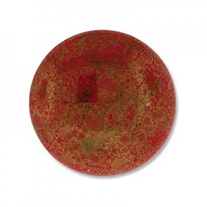 Czech Round Cabochon 24mm red Coral Lumi - 6개