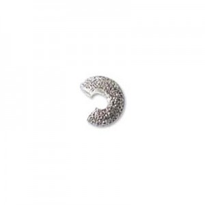 Crimp Bead Cover 4mm Star Dust- Silver Plate- 144개