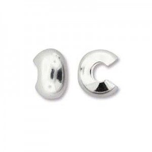 Crimp Bead Cover 6mm Silver Plate- 144개