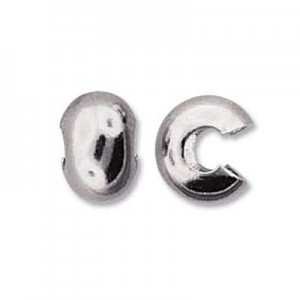 Crimp Bead Cover 7mm Silver Plate- 144개