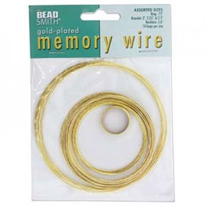 Memory Wire Asst 5 Sizes 10 Loops Each Gold Color