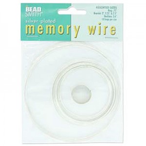 Memory Wire Asst 5 Sizes 10 Loops Ea Bright Silver
