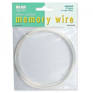 Memory Wire Necklace Slvr Plt 9.2Cm -38바퀴