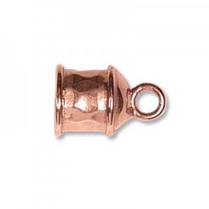 Copper Hammered End Cap 12x8mm - 6개
