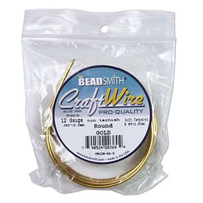 Craft Wire 12ga Non Tarnish Gold 2mm - 1.5m