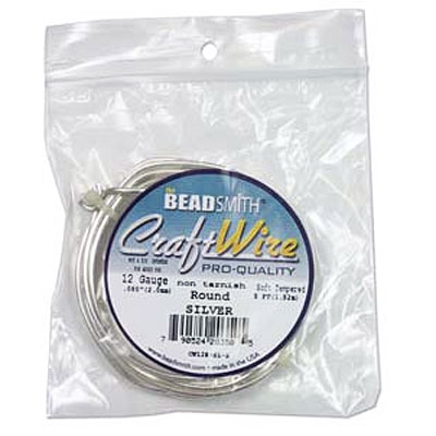 Craft Wire 12ga Non Tarnish Silver 2mm - 1.5m