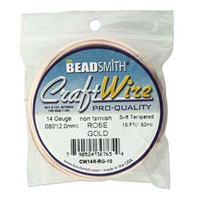 Craft Wire 14ga Rose Gold 1.63mm - 3m