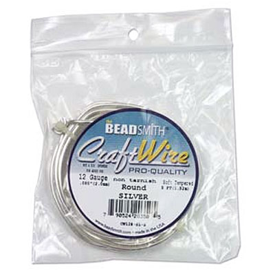 Craft Wire 14ga Round Non Tarnish Silver 1.63mm - 3m