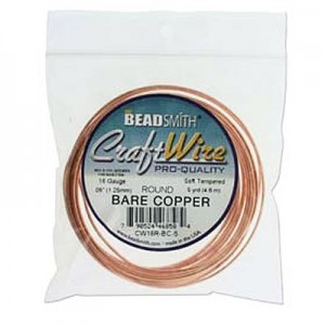 Craft Wire 16ga Bare Copper 1.29mm - 4.5m