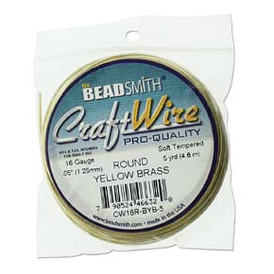 Craft Wire 16ga Bare Yellow Brass 1.29mm - 4.5m