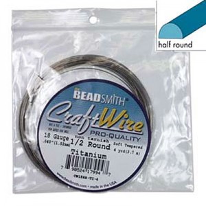Craft Wire 18ga Half Round Titanium 1mm - 3.6m