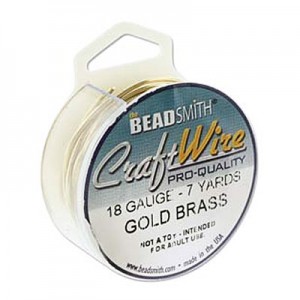 Craft Wire 18ga Bare Gold Brass 1mm - 6.4m