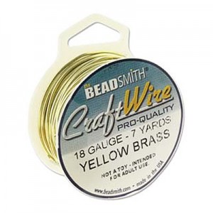Craft Wire 18ga Bare Yellow Brass 1mm - 6.4m
