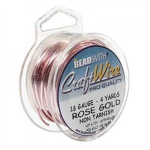 Craft Wire 18ga Rose Gold 1mm - 3.6m