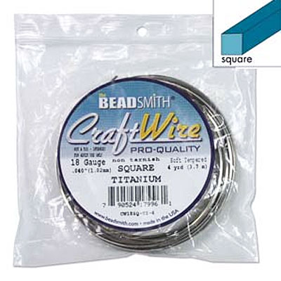 Craft Wire 18ga Square Titanium 1mm - 3.6m