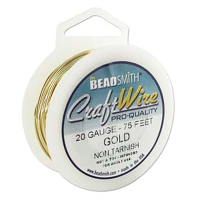 Craft Wire 20ga Non Tarnish Gold 0.81mm - 22.9m