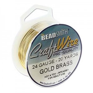 Craft Wire 24ga Bare Gold Brass 0.51mm - 18.3m