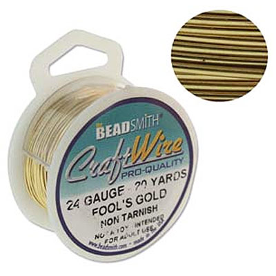 Craft Wire 24ga Fools Gold 0.51mm - 18.3m