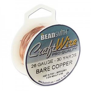Craft Wire 26ga Bare Copper 0.4mm - 27.4m