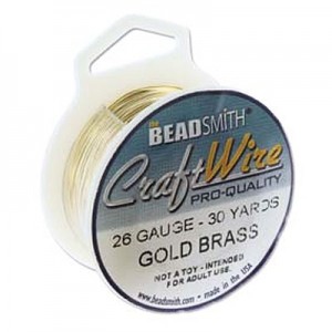 Craft Wire 26ga Bare Gold Brass 0.4mm - 27.4m