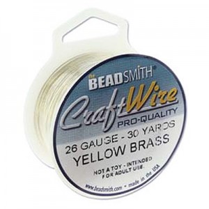 Craft Wire 26ga Bare Yellow Brass 0.4mm - 27.4m