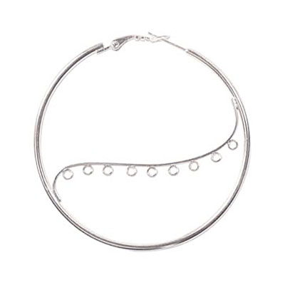 Earring Hoop 56mm W/9 Holes-slvr Plt- 36개