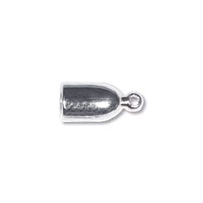 Bullet End Cap 3mm Silver Plate- 18개