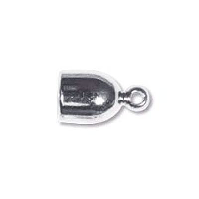 Bullet End Cap 4mm Silver Plate- 18개