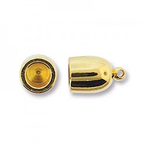 Bullet End Cap 5mm Id-5mm Gold Plate - 18개