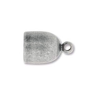 Bullet End Cap 6mm Ant Silver Plate-18개